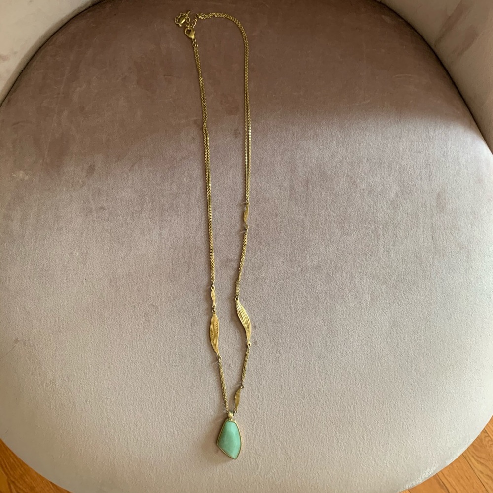 Chloe + Isabel Gilded Reed Aventurine Long Pendant
